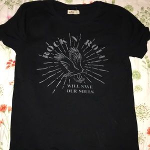 Size L Black Hollister Rock N Roll T-Shirt